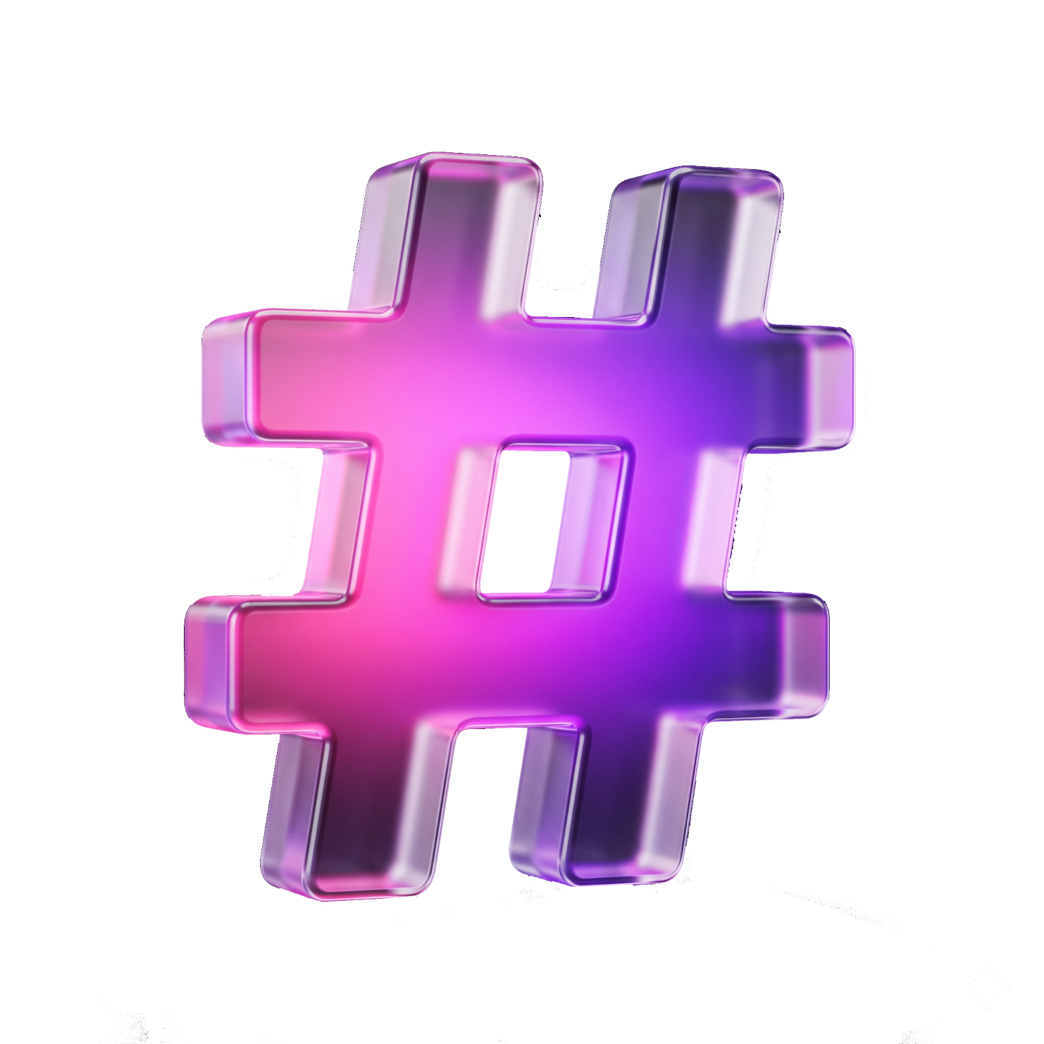 HASHCOVET Glossy 3D Hashtag Logo